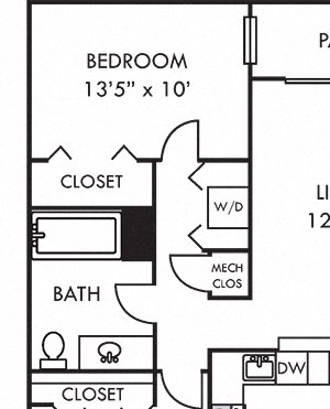 The Hemlock The Hemlock. 2 bedroom apartment. Kitchen with bartop open to living/dinning room. 1 full bathroom. large closets. Patio/balcony.
